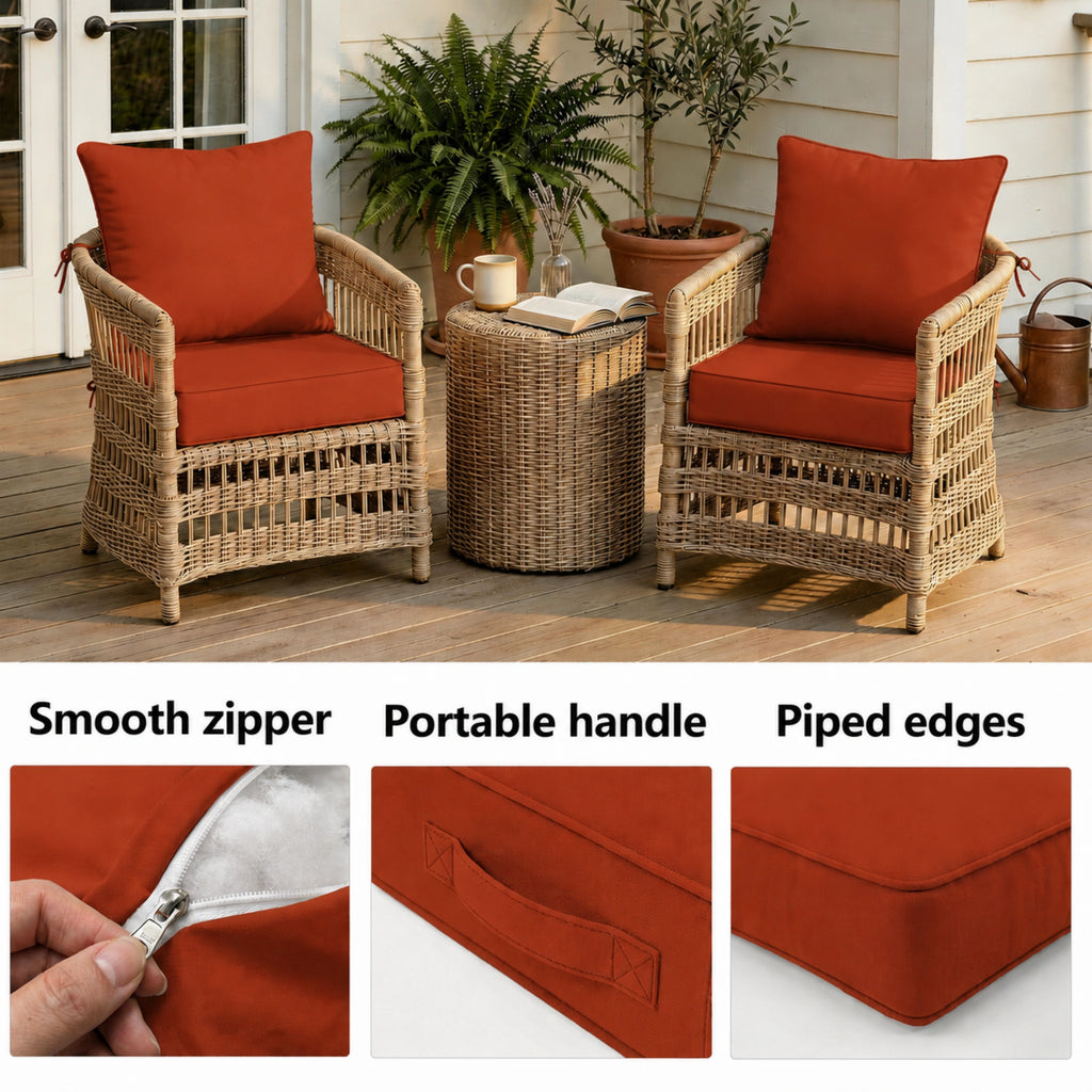 2 Pack Patio Cushion & Pillow Cover Set