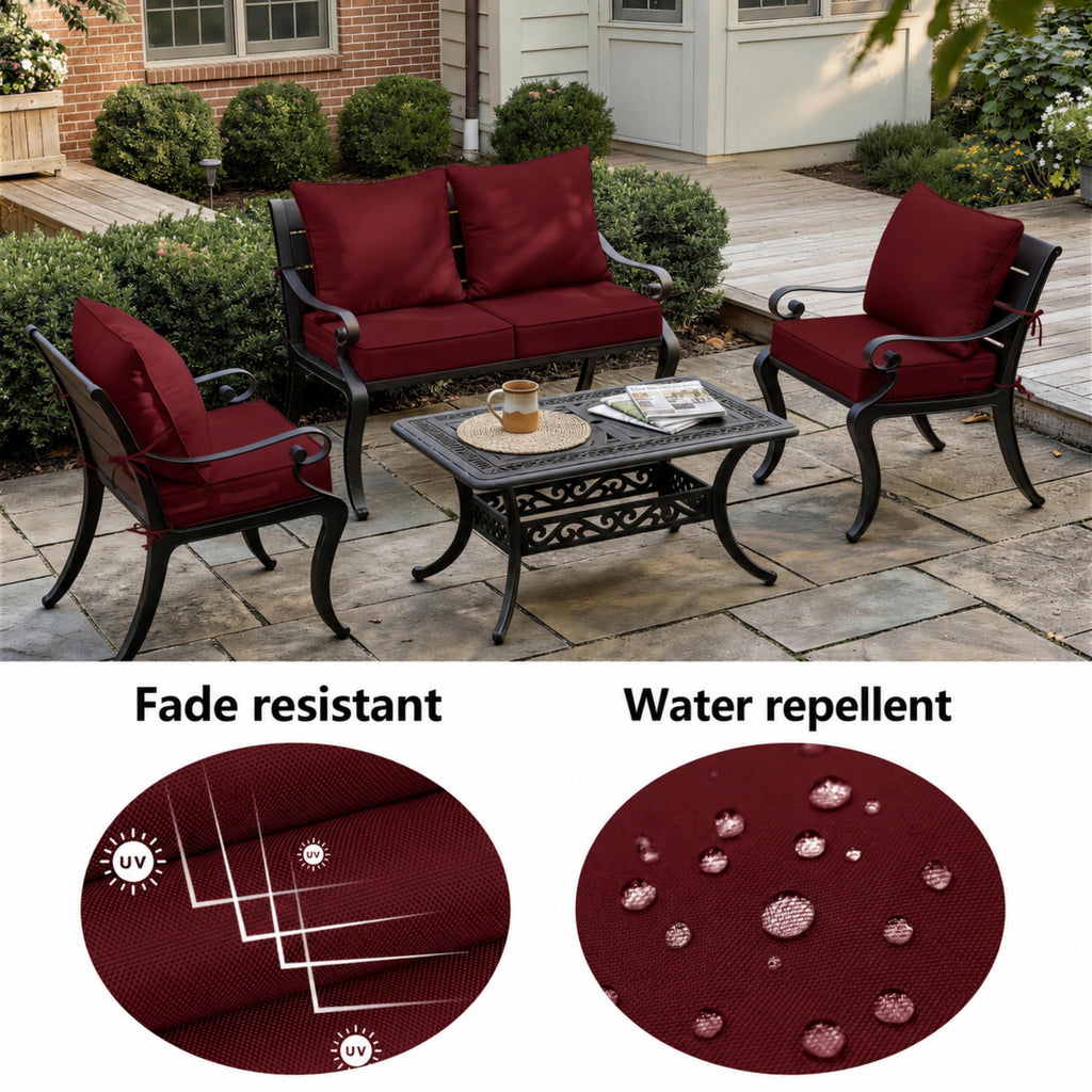 2 Pack Patio Cushion & Pillow Cover Set