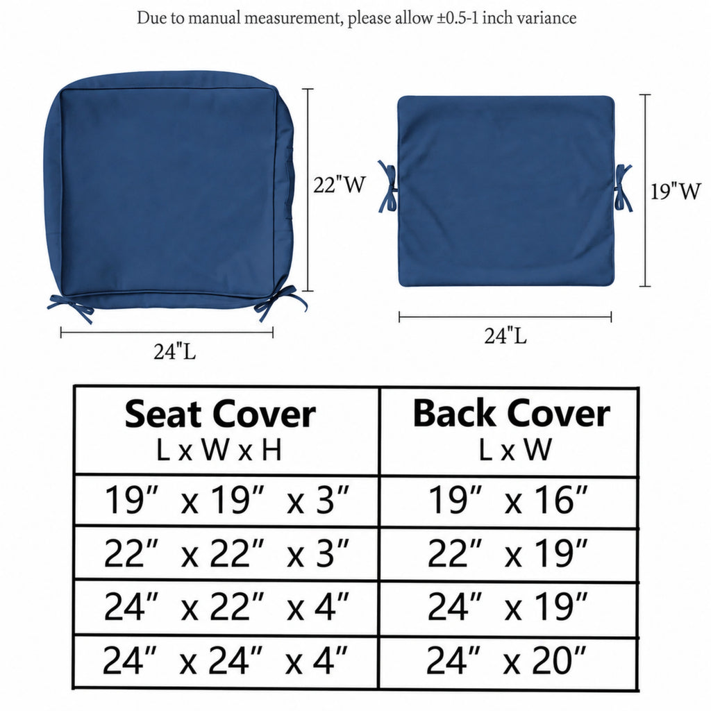 2 Pack Patio Cushion & Pillow Cover Set