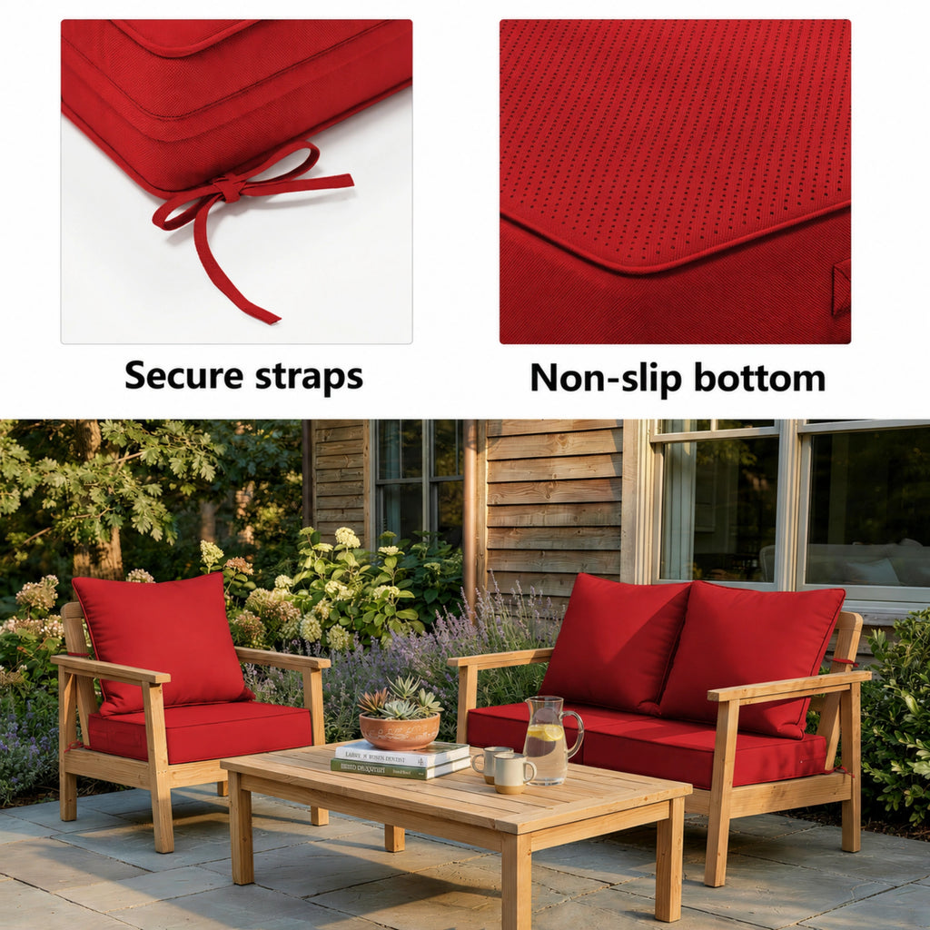 2 Pack Patio Cushion & Pillow Cover Set