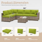 14-Piece Outdoor Sectional Replacement Cushions – Patio Cushion Set-