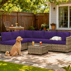 14-Piece Outdoor Sectional Replacement Cushions – Patio Cushion Set-Purple