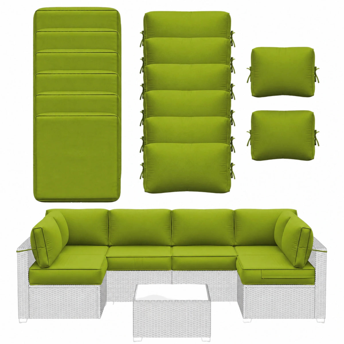14-Piece Outdoor Sectional Replacement Cushions – Patio Cushion Set-