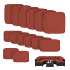 WNP cushion 14PCS Outdoor Replacement Cushion Covers for Patio Furniture Terra Red