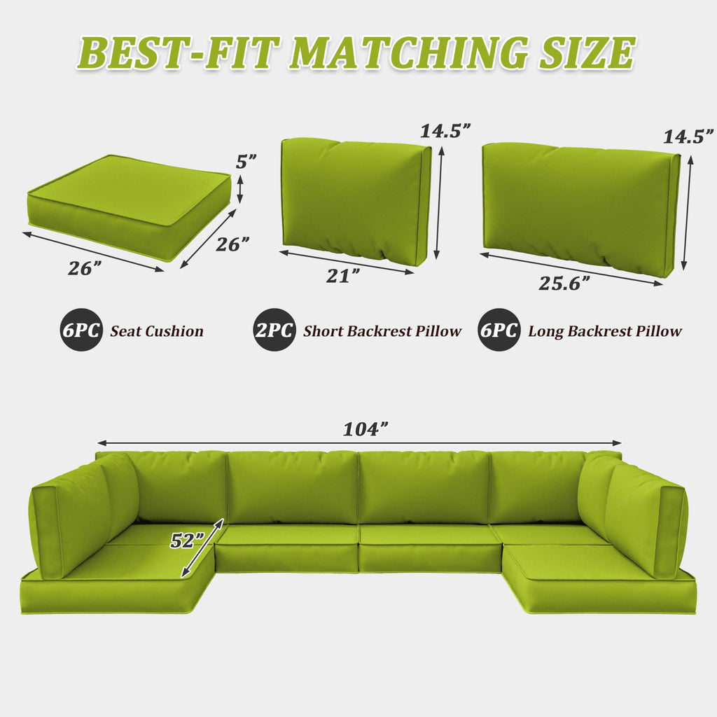 WNP cushion 14PCS Patio Sectional Cushion Set, 5" thickness