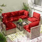 WNP cushion 14PCS Patio Sectional Cushion Set, 5" thickness Red