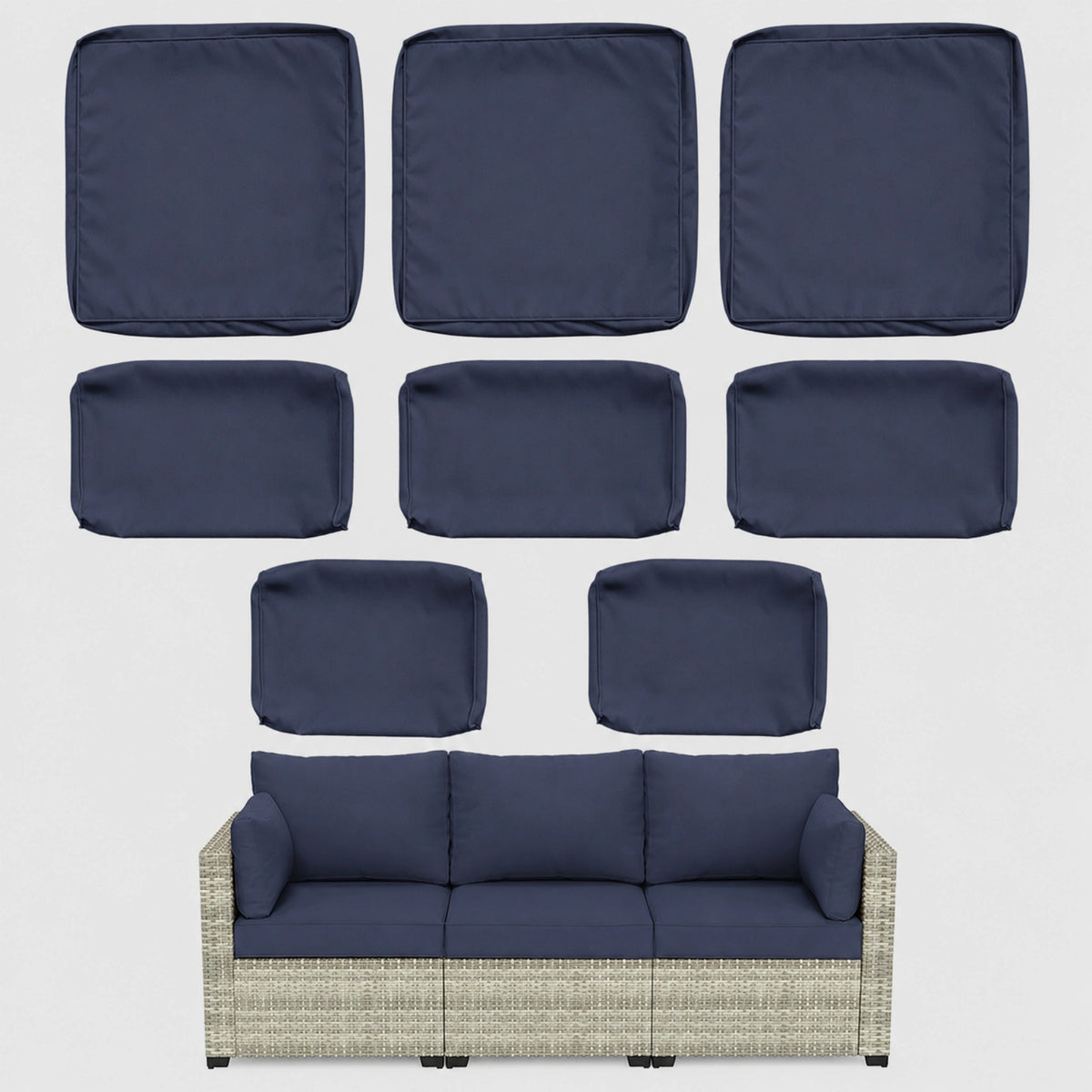 8 Piece Outdoor Patio Cushion Cover Set