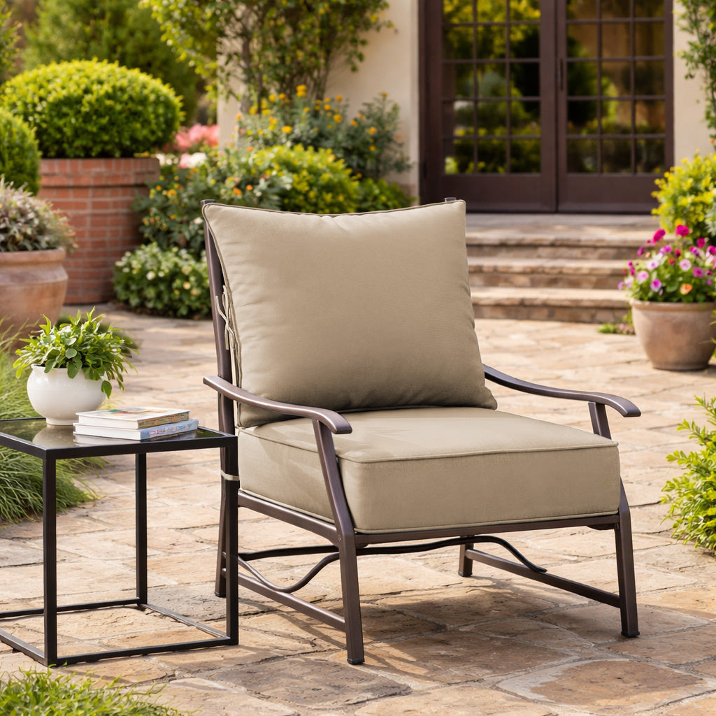 Outdoor Deep Seat Cushion Pillow Set Sand