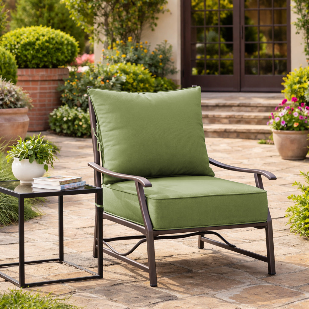 Outdoor Deep Seat Cushion Pillow Set Light Green