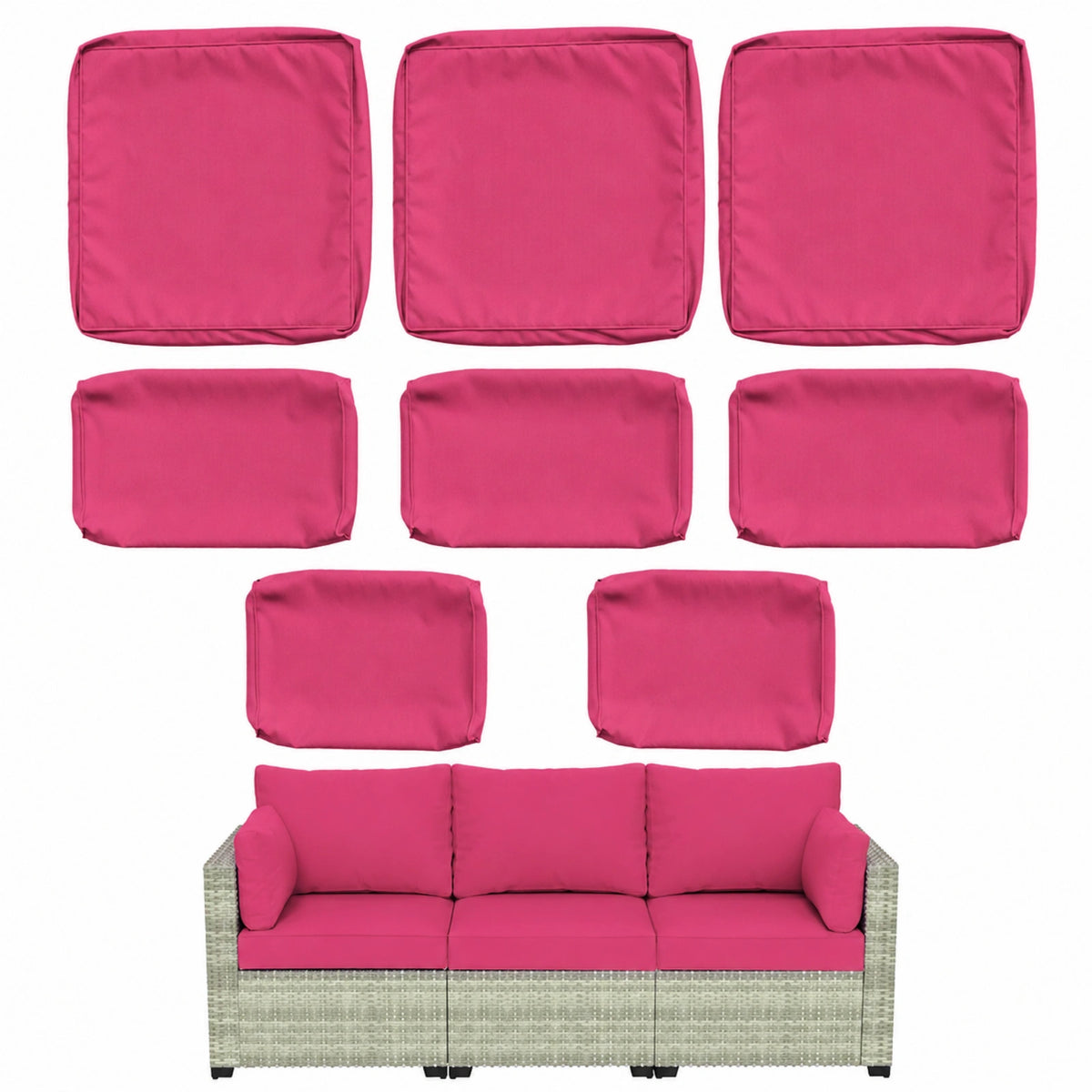 8 Piece Outdoor Patio Cushion Cover Set
