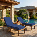 2 Pack Outdoor Chaise Lounge Cushions-Blue
