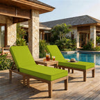 2 Pack Outdoor Chaise Lounge Cushions-Grass Green