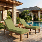 2 Pack Outdoor Chaise Lounge Cushions-Light Green
