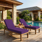 2 Pack Outdoor Chaise Lounge Cushions-Purple