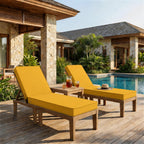 2 Pack Outdoor Chaise Lounge Cushions-Yellow