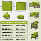 2 Pack Outdoor Deep Seat Cushion Pillow Set-