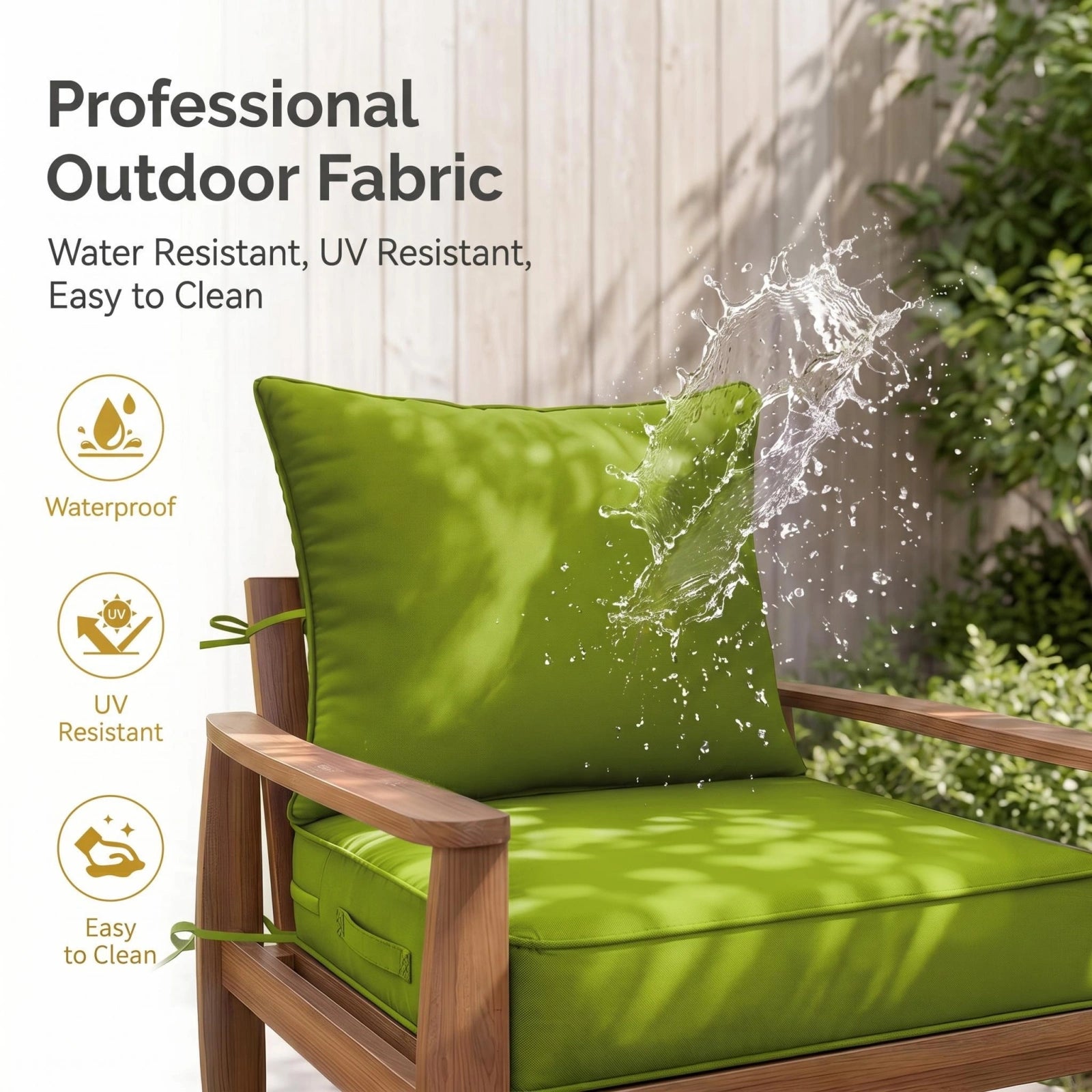 2 Pack Outdoor Deep Seat Cushion Pillow Set-