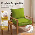 2 Pack Outdoor Deep Seat Cushion Pillow Set-