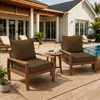 2 Pack Outdoor Deep Seat Cushion Pillow Set-Brown