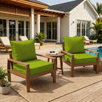 2 Pack Outdoor Deep Seat Cushion Pillow Set-Grass Green