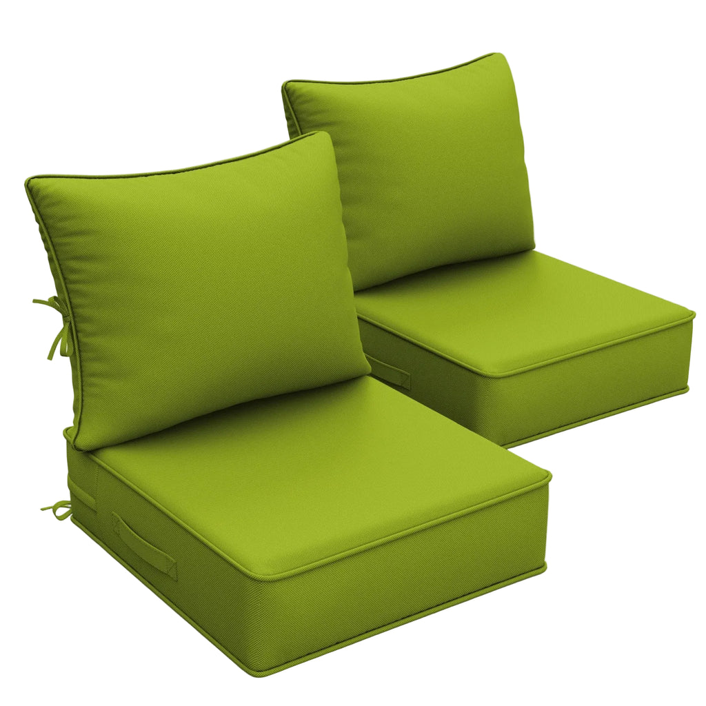 2 Pack Outdoor Deep Seat Cushion Pillow Set-