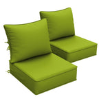 2 Pack Outdoor Deep Seat Cushion Pillow Set-