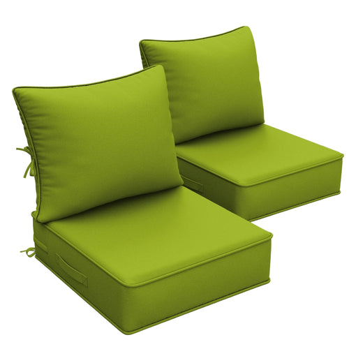 2 Pack Outdoor Deep Seat Cushion Pillow Set-