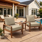 2 Pack Outdoor Deep Seat Cushions – Seat & Back Cushion Sets-Cream