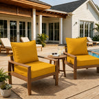 2 Pack Outdoor Deep Seat Cushions – Seat & Back Cushion Sets-Yellow