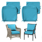 2 Pack Patio Cushion & Chair Cover Set-Aqua Blue
