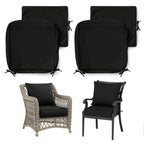 2 Pack Patio Cushion & Chair Cover Set-Black