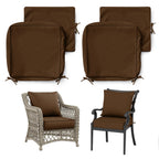 2 Pack Patio Cushion & Chair Cover Set-Brown