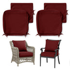 2 Pack Patio Cushion & Chair Cover Set-Burgundy