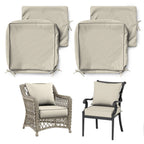 2 Pack Patio Cushion & Chair Cover Set-Cream