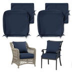 2 Pack Patio Cushion & Chair Cover Set-Navy
