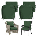 2 Pack Patio Cushion & Chair Cover Set-Olive Green
