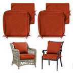 2 Pack Patio Cushion & Chair Cover Set-Orange Red