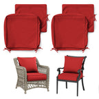 2 Pack Patio Cushion & Chair Cover Set-Red