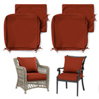 2 Pack Patio Cushion & Chair Cover Set-Terra Red
