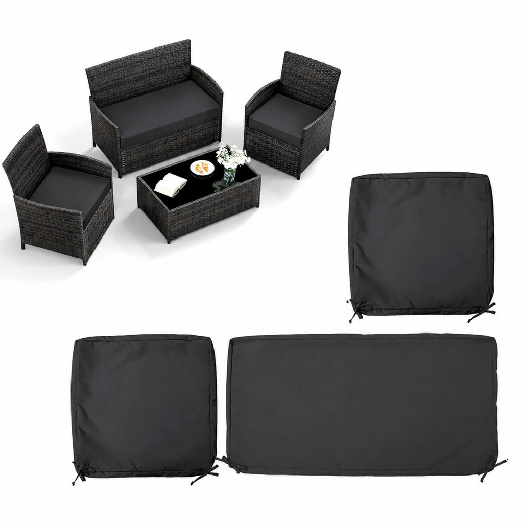 3PCS Outdoor Seat Replacement Cushion Covers