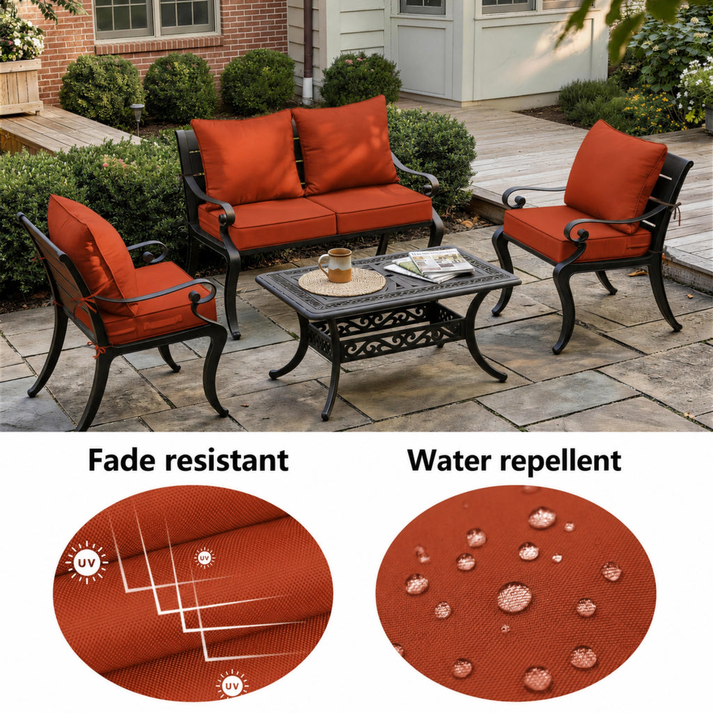 2 Pack Patio Cushion & Pillow Cover Set