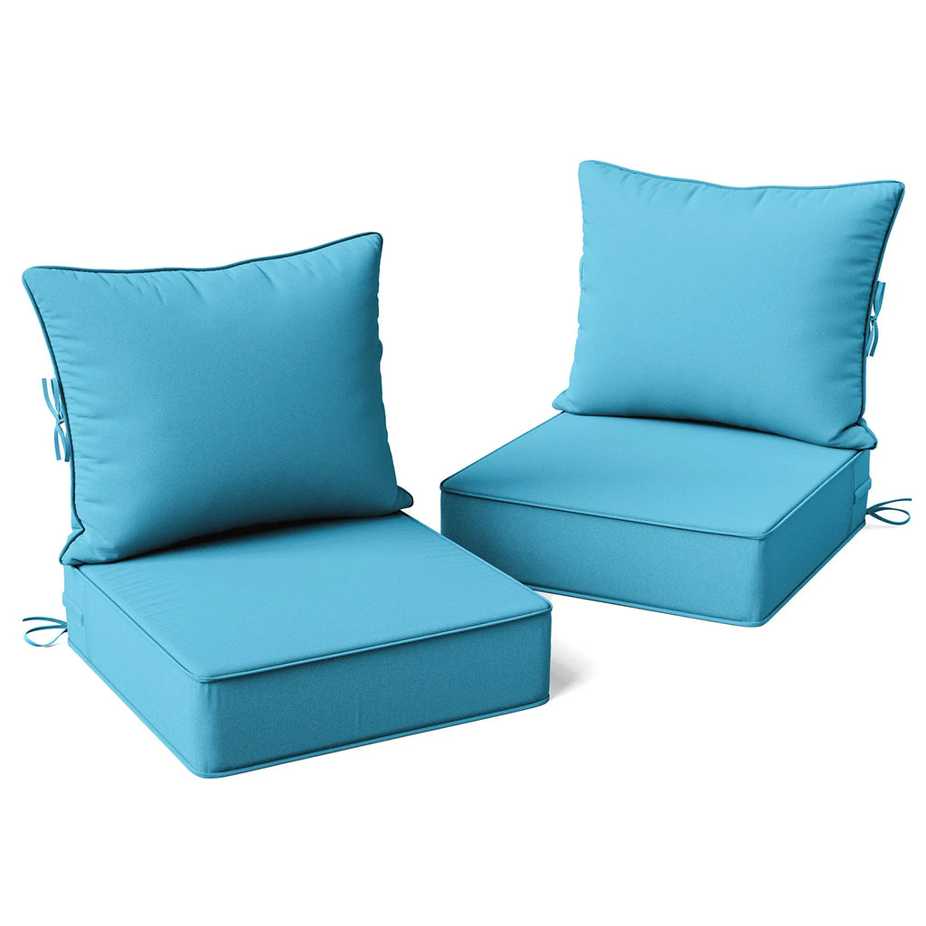 2 Pack Outdoor Deep Seat Cushion Pillow Set