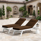 2 Pack Outdoor Chaise Lounge Cushions Brown
