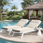 2 Pack Outdoor Chaise Lounge Cushions Cream