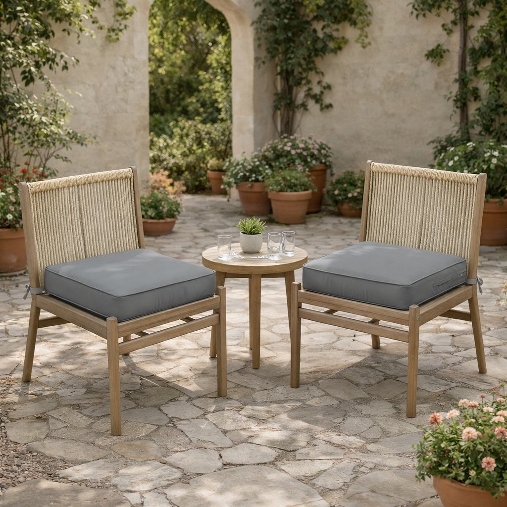 2 Pack Outdoor Seat Cushions Light Gray