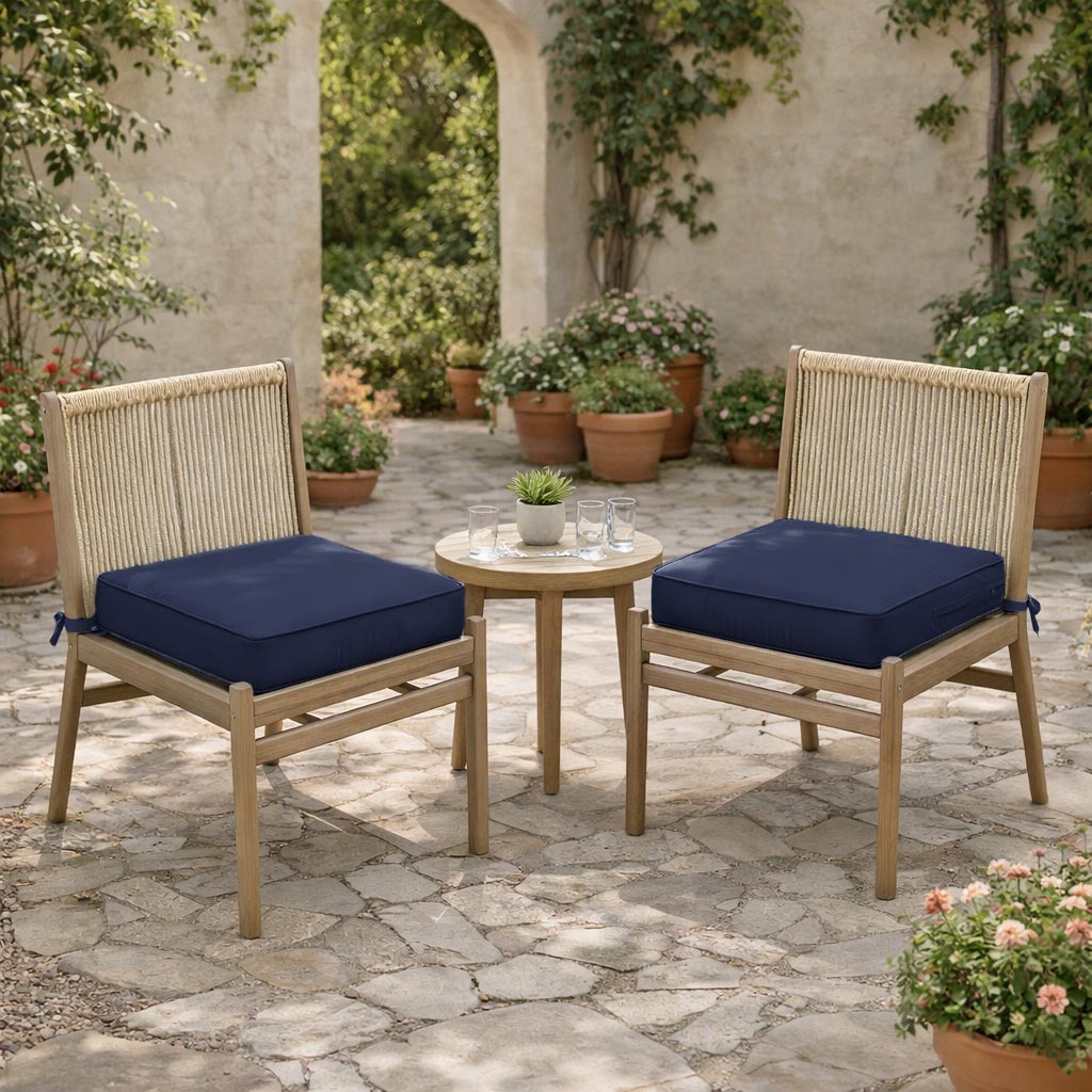 2 Pack Outdoor Seat Cushions Navy