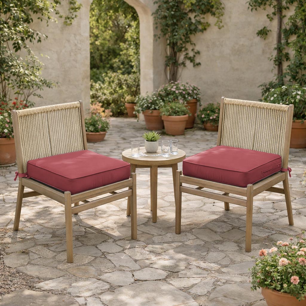 2 Pack Outdoor Seat Cushions Fuchsia Red