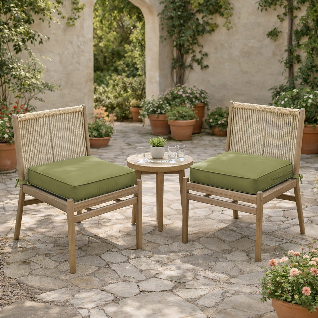 2 Pack Outdoor Seat Cushions Light Green