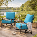 2 Pack Outdoor Deep Seat Cushion Pillow Set Aqua Blue