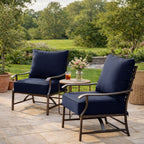 2 Pack Outdoor Deep Seat Cushion Pillow Set Navy